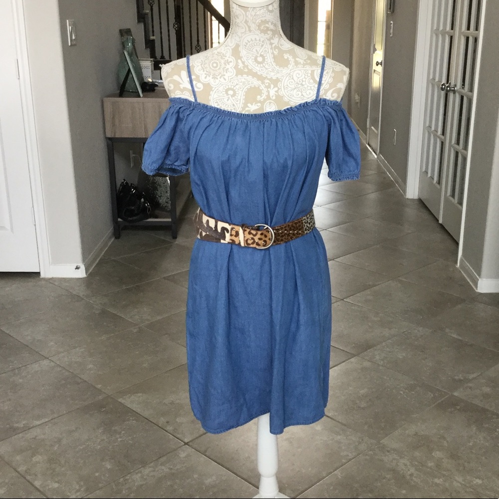 Denim Off the Shoulder Dress